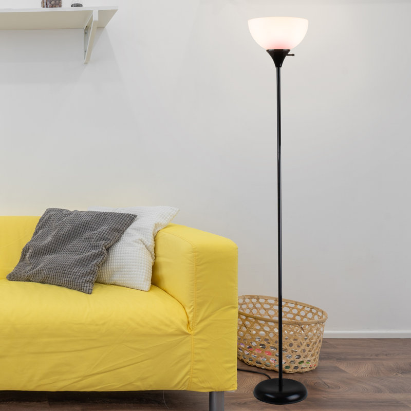 Lampe torchère sur pied 71 po Kamelya, Noir, Noir