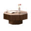 Table basse de 30,27 pouces pour le bureau, rangement ouvert, bords lisses, coin brun noyer - en forme de finition, construction, montée rapide