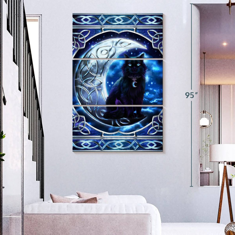 Brampt Black Cat Crescent Moon, 38" H x 24" W