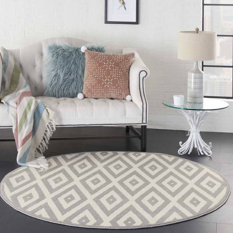 Horley Geometric Indoor Rug, Round 8'