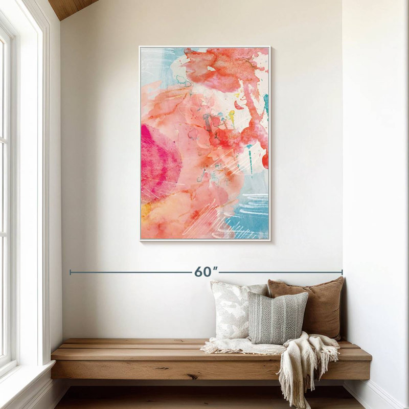 Abstrait turquoise turquoise, Floating Frame White, 29" x 43"