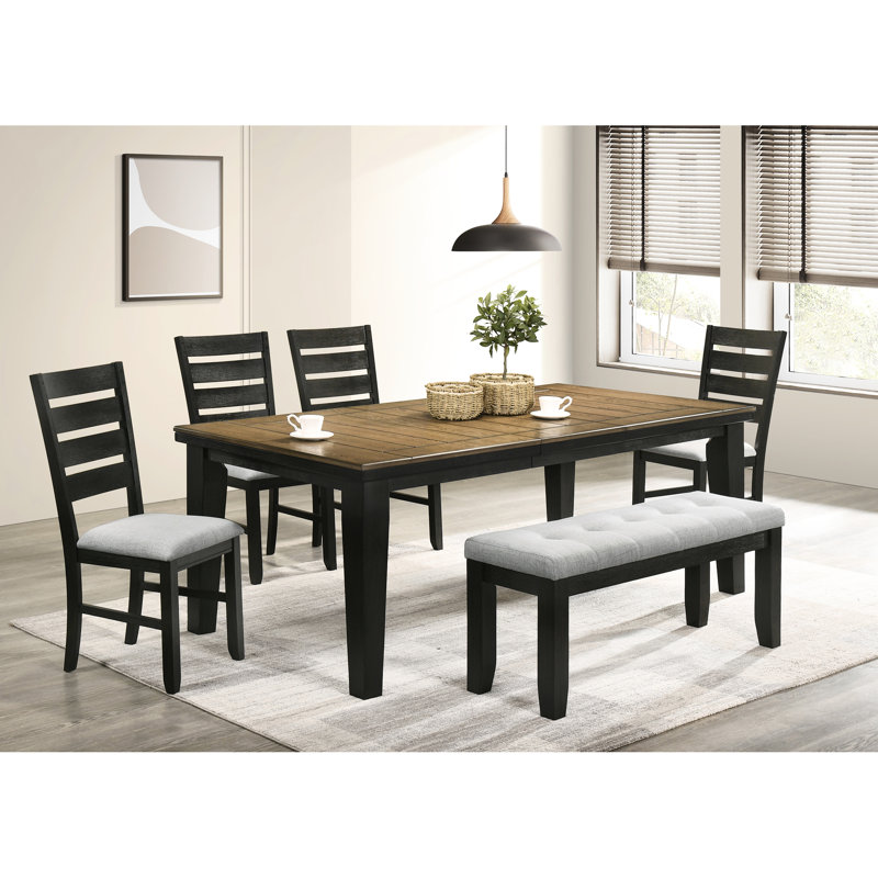 Dining Room Bench With Gray Fabric And Tapered Wood Legs, Contemporary Style Modern Interior Design