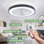 Ventilateur de plafond encastré 19 po avec lumière DEL et télécommande Lamad