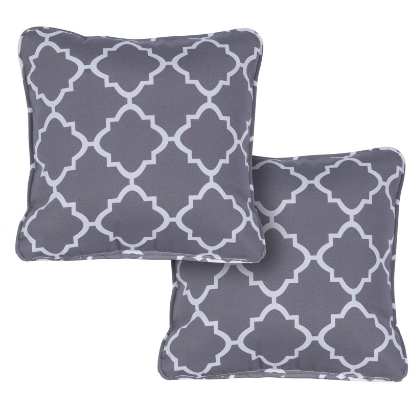 Hanover Red Lattice 16" Square Indoor/Outdoor Throw Pillow Set