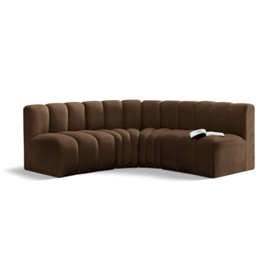 Hirah Upholstered Curved Sectional Reversible