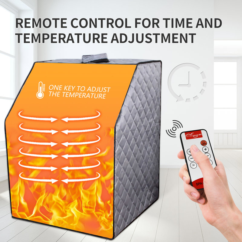 Steam For Home Use - 1000W Heater, 2L Generator, Foldable Chair, Remote, Promote Wellness Personal Capsule Being Remote