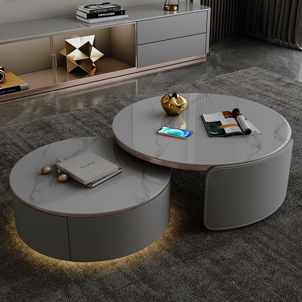 Bkoksety Creative high-end simple rock plate tea table | Wayfair