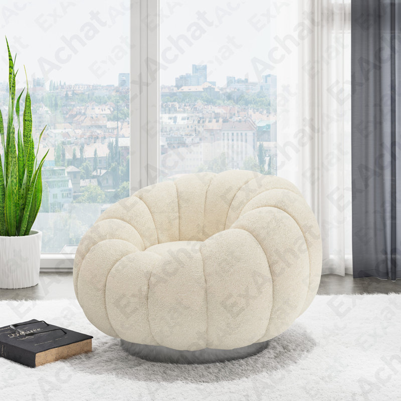 Fauteuil d'appoint pivotant blanc
