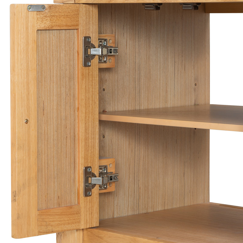 Meuble-lavabo moderne, structure en bois massif et panneau de fibres à densité moyenne, 2 portes et 3 tiroirs, conception à fermeture en douceur, tablette ajustable en forme de U, lavabo en céramique, ensemble d'armoires de rangement pour salle de bain, conception moderne et élégante