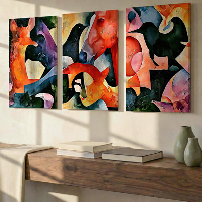 3 Pieces Exculisive Abstract Modern Large Wall Art in Earth Tones, Modern Canvas Decor for Living Room, Bedroom, Office and Home, Ready to Hang