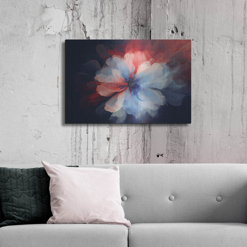 «Fleur psychédélique» par Andreas Magnusson, art mural en métal, H 24 po x l 36 po