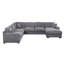Canapé d'angle modulaire en tissu chenille de 128 po de largeur avec méridienne, porte-gobelets et ports de recharge-1696036306