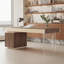 Bureau en métal et acrylique de 63 po avec rangement, poste de travail d'ordinateur de direction moderne-1491781386