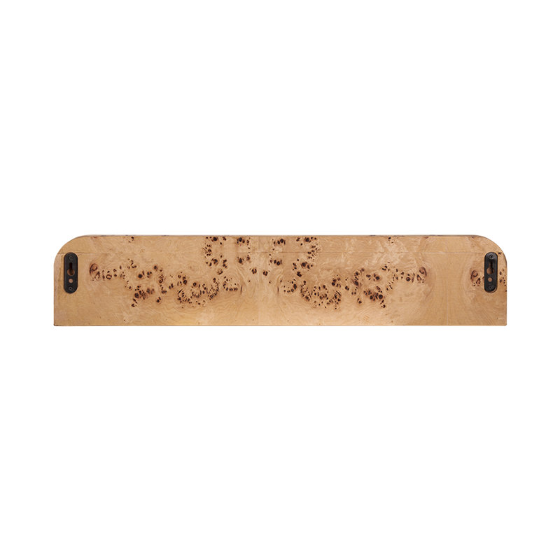 Burl Wood Floating Wall Shelf, Brown, 4.7" H x 23.6" W x 4.7" D