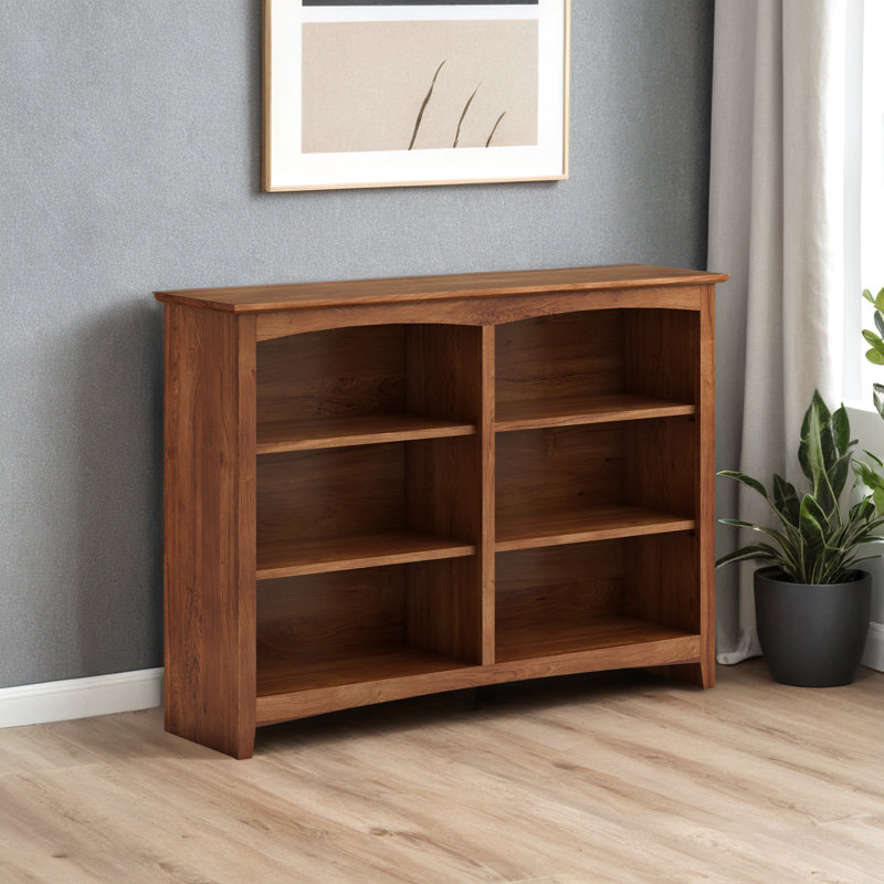 Malani 36" H Solid Wood Classic Bookcase, Golden Pecan, (3 Shelves) 36"H x 49.75"W x 12.875"D