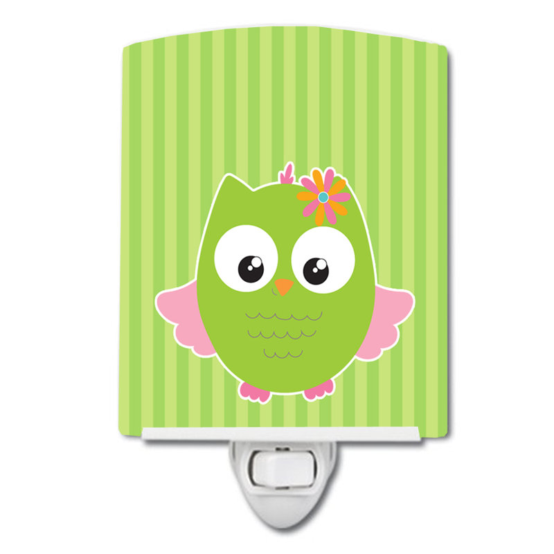 Owl and Stripes Ceramic Night Light