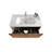  Striped Walnut Bathroom Vanity With White Ceramic Sink, Wall Mounted Floating Bathroom Vanity For Modern Bathroom-671893342