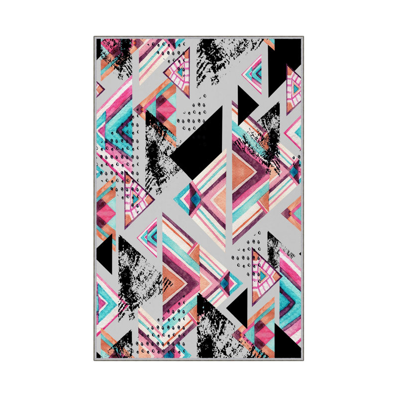 Luxurious Woven Carpet Rug, 2.6 x 4.0 ft | 100% Polyester, 0.4 in Pile Height | Antibacterial & Non-Slip PVC Dot Underside | Machine Washable, 3D Digital Printing | Perfect for Living Room & Bedroom Decor