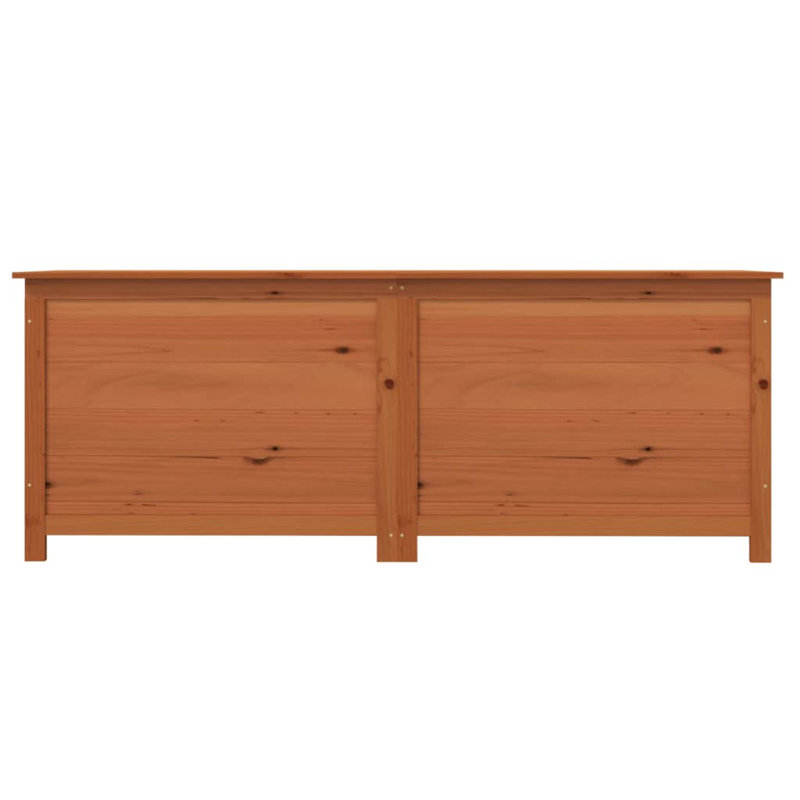Solid Wood Fir Outdoor Cushion Box Garden Storage, 56cm H x 200cm W x 50cm D, Brown
