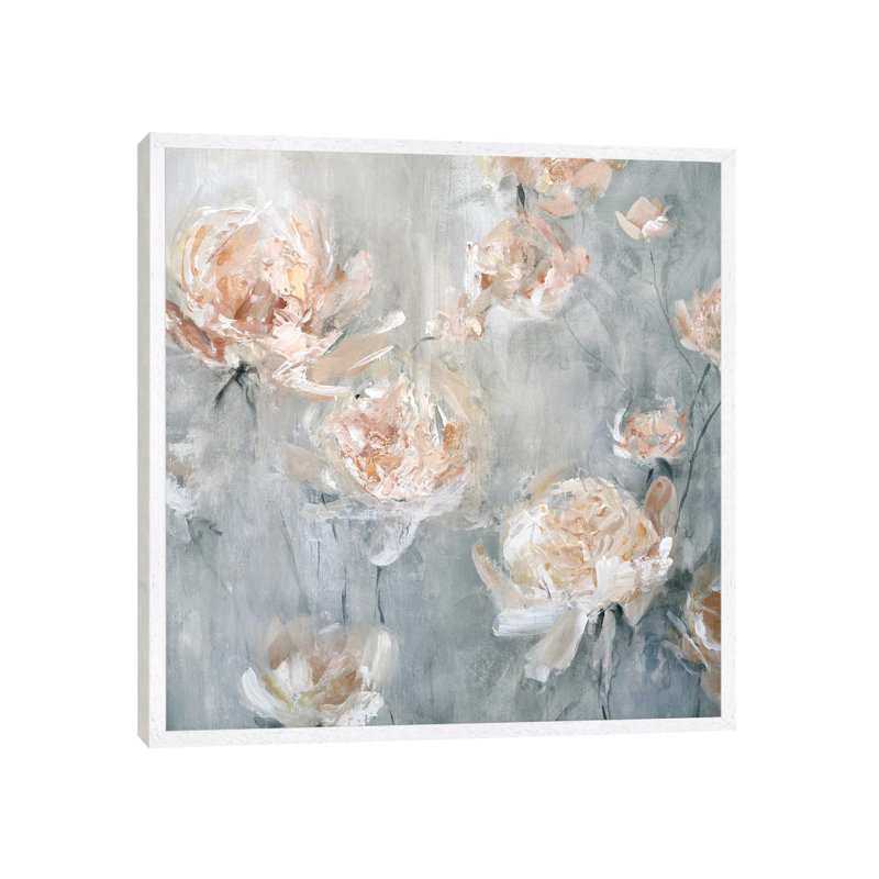 Rose Mist by Carol Robinson - Painting on Canvas, White Framed, 93.98 cm H x 93.98 cm W