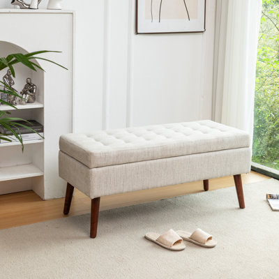 Bedroom End Storage Bench - Comfy And Practical, 43.3"X17.7 Of Bed Supports Up To 300 Pounds,