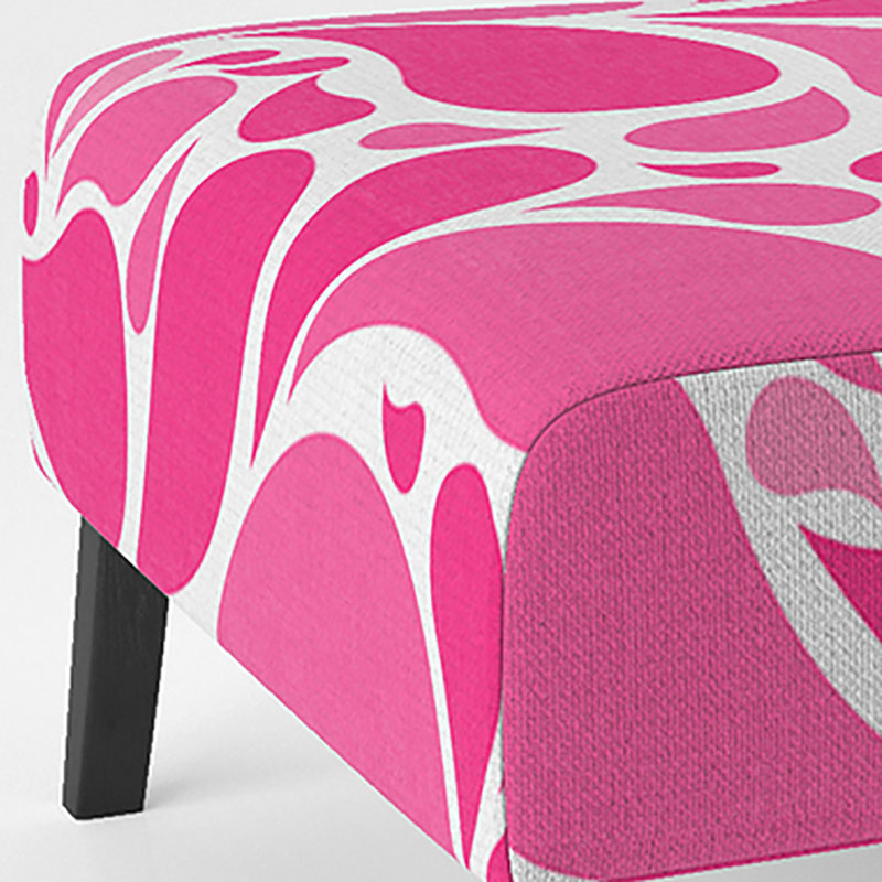 Pink Floral Paisley - Upholstered Patterned Accent Slipper Chair