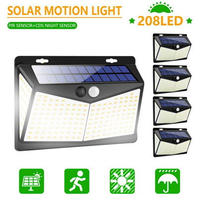 1 - Head LED Solar Powered Dusk to Dawn Outdoor Security Flood Light with Motion Sensor and Timer