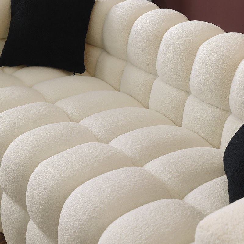 Canapé rembourré 61 po Monica, H 27 po x l 61 po x P 32 po, Beige