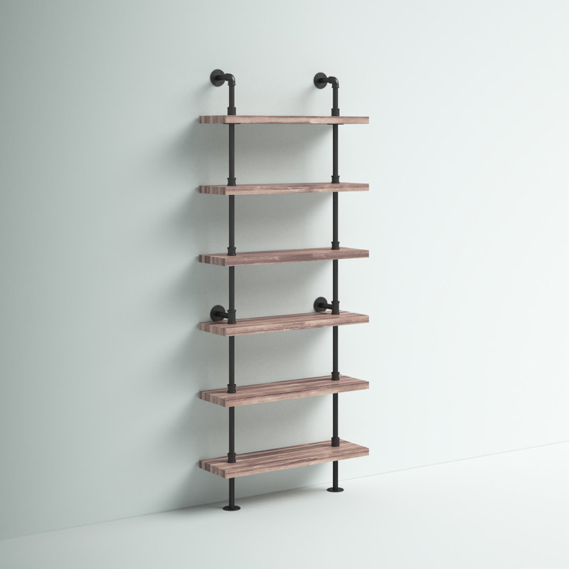 Ricky Iron Pipe Wall Mount Ladder Bookcase