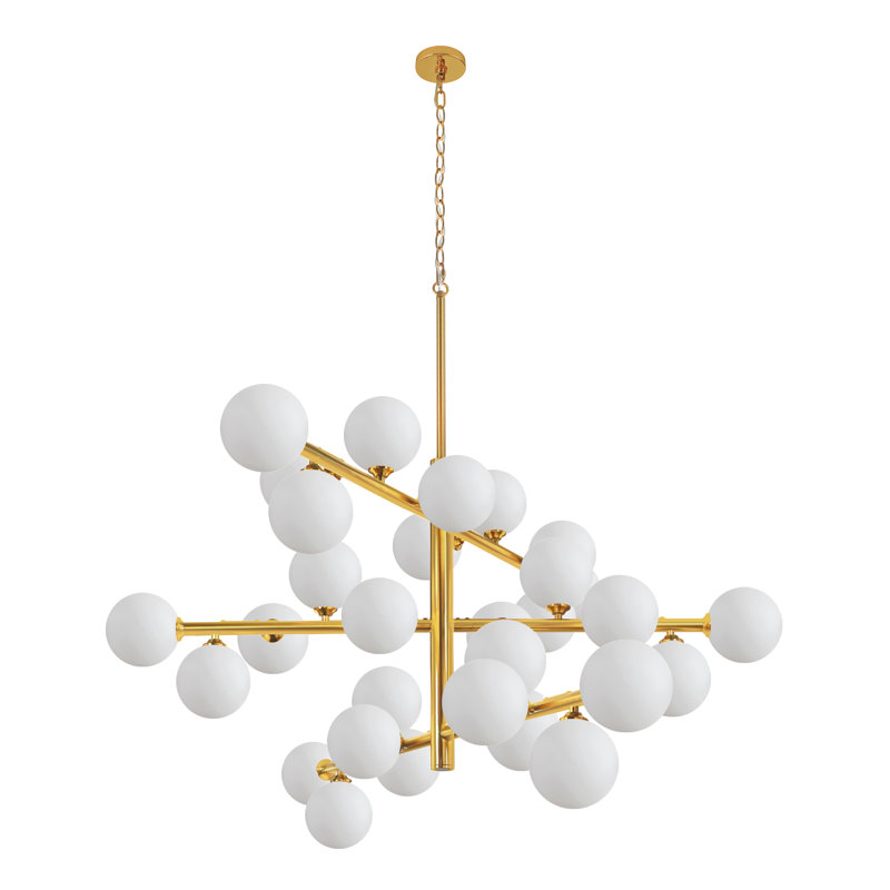 30 - Light Dimmable Bubble Glass Sputnik Mid Century Modern Chandelier