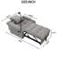 Lit convertible 3 en 1 en velours avec porte-téléphone, hublots et porte-gobelets, chaise-lit simple gris de qualité réglable, poche de rangement côté futon, structure-1809928594