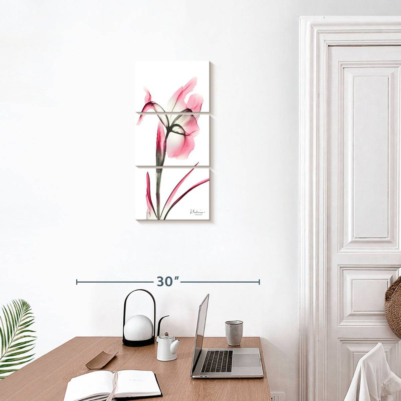 Iris rose infusé II, H 27 po x l 12 po