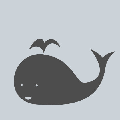Décalcomanie murale baleine, Gris foncé