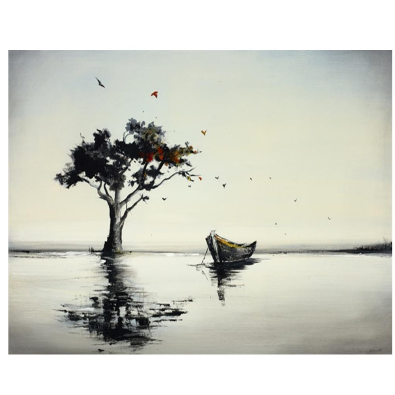 Reflective Pools I Painting by Sydney Edmunds, 40" H x 50" W, Outdoor