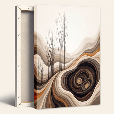 «Abstract Wavy Trees in Earth Tones», art mural sur toile