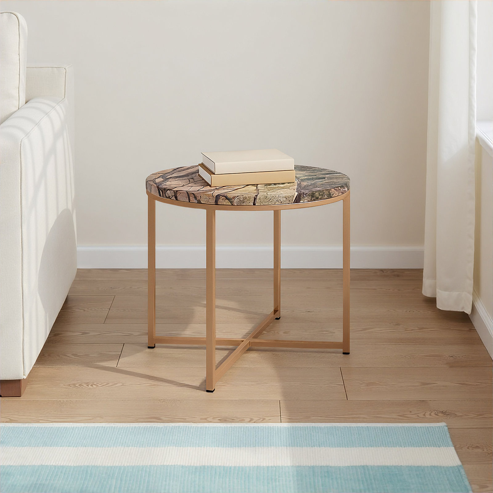 Estes 20" Genuine Marble End Table