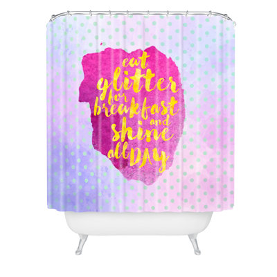 Rideau de douche simple sayang manger hello paillettes pour le déjeuner