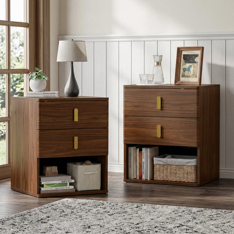 19.7''W 2-Drawer Nightstand