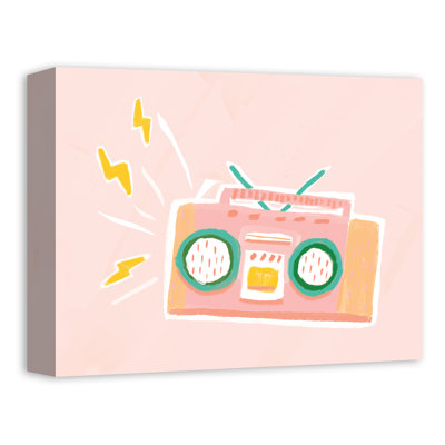 Art sur toile tendue rosé boombox Myah