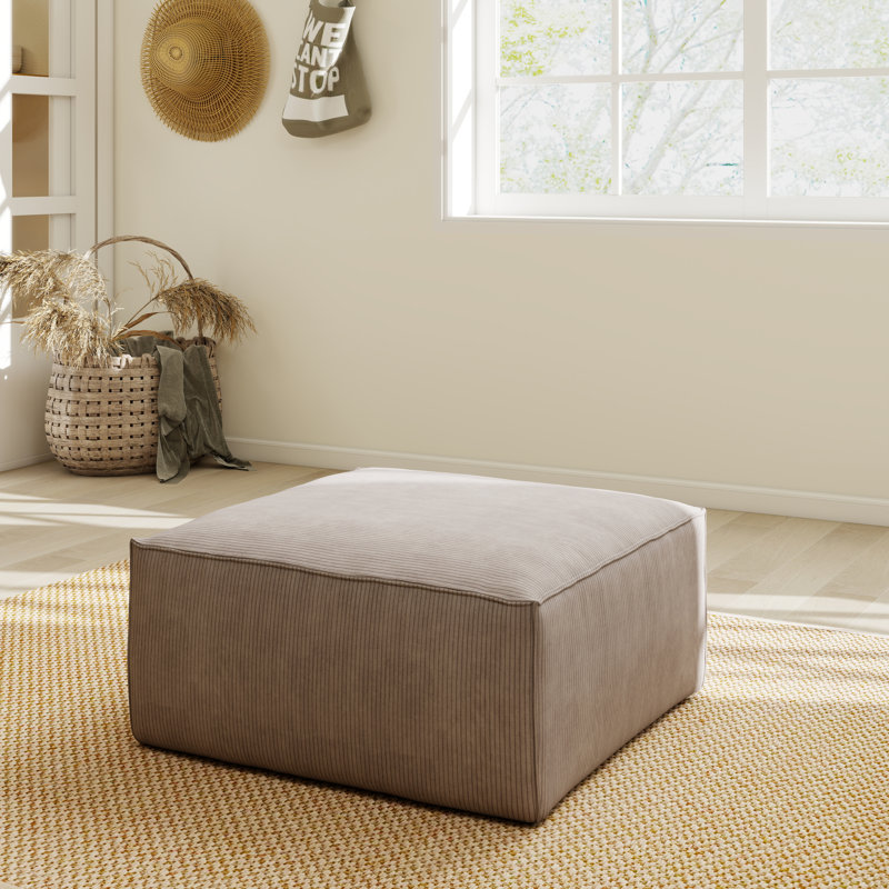 Canapé modulaire rembourré avec repose-pieds, Brun