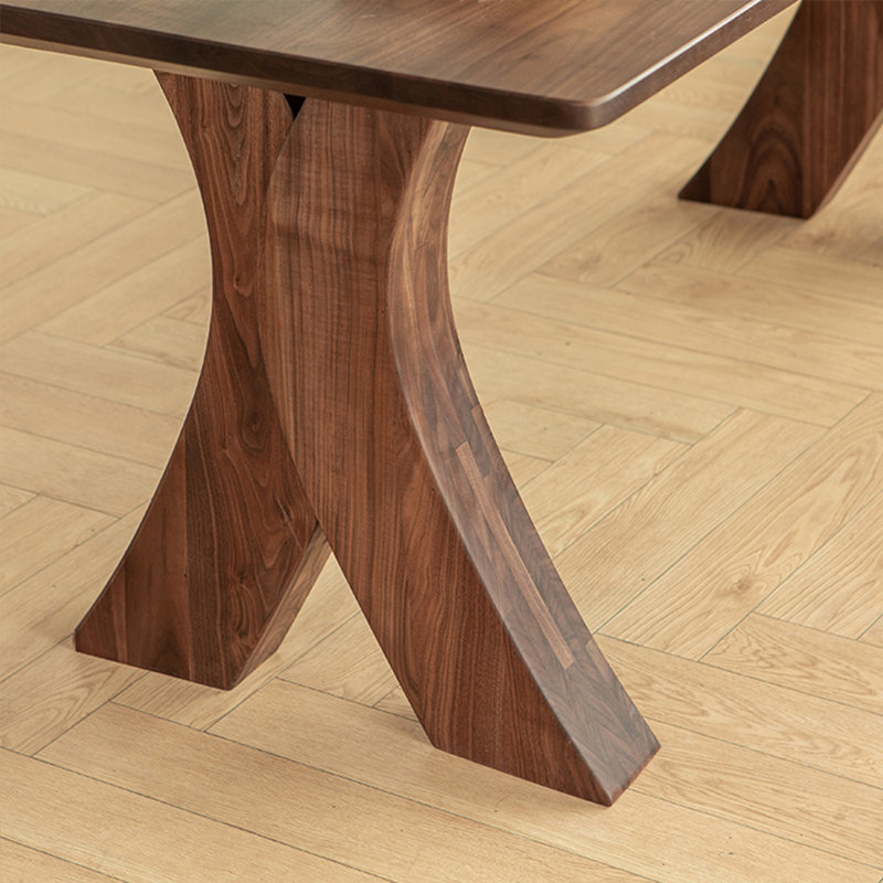 Table de salle à manger en bois massif de luxe minimaliste, H 29,52 po x L 86,61 po x l 35,43 po