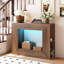 Console de 43 po avec tablettes de rangement et lumières pour le vestibule du salon-349428166