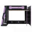 Lit mezzanine en bois avec bureau, tablettes multiples et lumière RVB, mauve-133273268