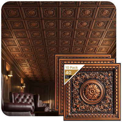Rhine Valley 2 Ft. X 2 Ft. Coffered Drop-In PVC Ceiling Tile