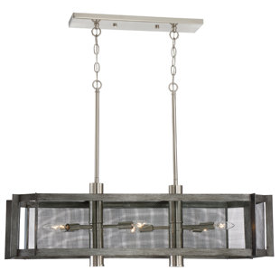 Colangelo 6 - Light Weathered Iron/Satin Platinum Kitchen Island Pendant