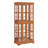 Antique Curio Display Cabinet With Glass Doors, Adjustable Shelves, Integrated Lighting, And Four-Door Vintage Design For Collectibles Showcase.