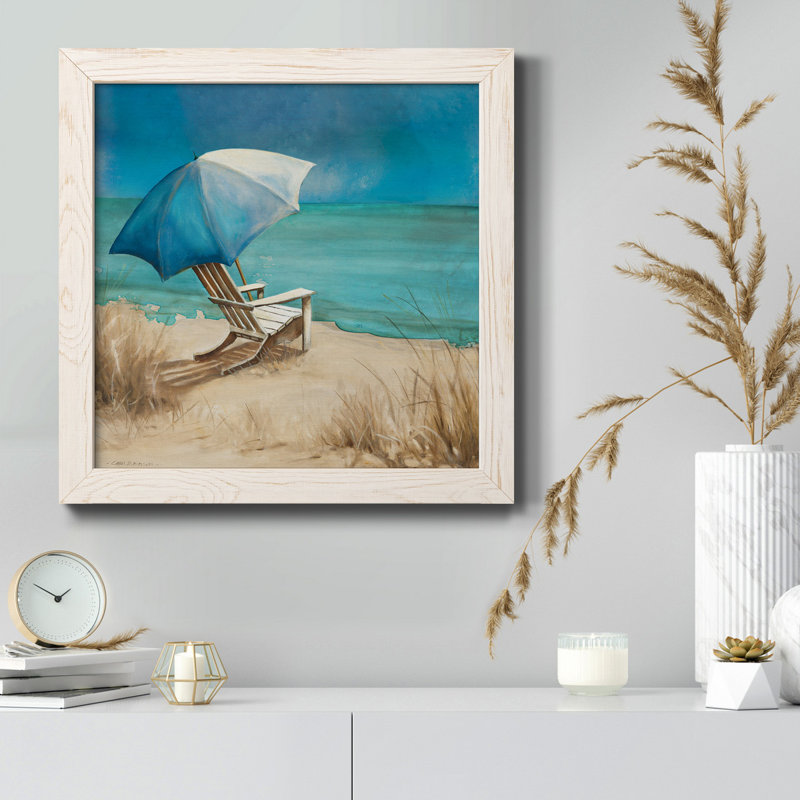 Delray Sandpiper II - peinture sur toile encadrée, H 20 po x l 20 po x P 1,5 po, Cadre blanc