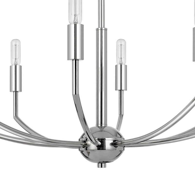Lustre candélabre 8 lumières Kera, H 19 po x l 30 po x P 30 po, 8 lumières