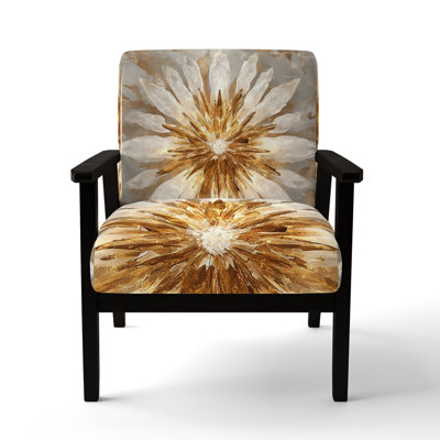 Abstract Art Deco Accent Chair - Crystal Chandelier Bloom Arm Chair