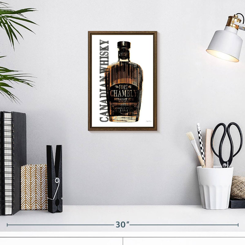 Whisky canadien, 9 po x 13 po, Cadre flottant noyer
